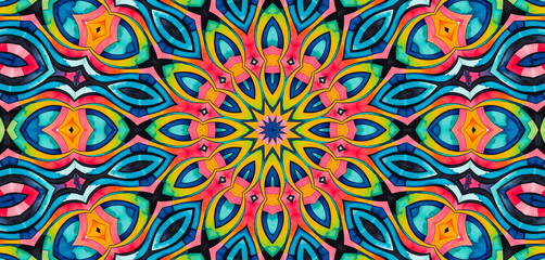 Bright multicolor background with colorful abstract kaleidoscopic pattern