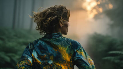 Elegant woman portrait outdoors during sunset showcasing natural beauty, peaceful scenery, tranquil environment, and scenic landscape with vibrant sunset sky