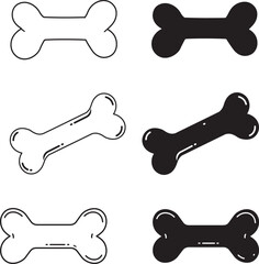 Collection of Dog Bone Illustrations Line Art and Silhouettes