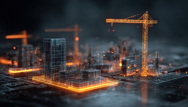 Futuristic city construction