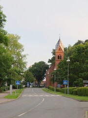 church in the village of Juodkrante in a traditional historic curonian spit, unesco protected area in Lithuania, Europe