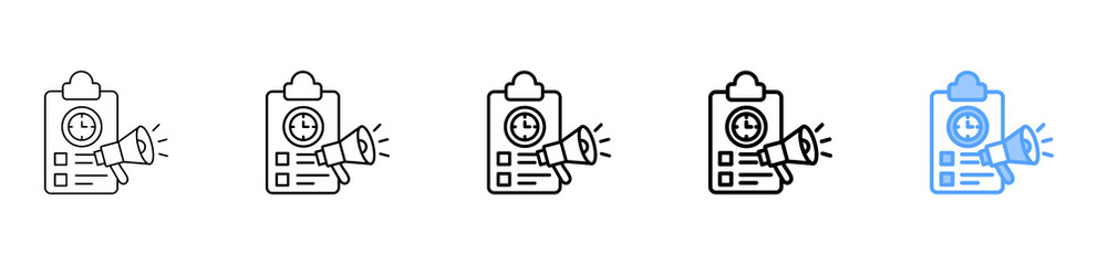 Marketing Plan Icon Different Style Outline Collection Set 