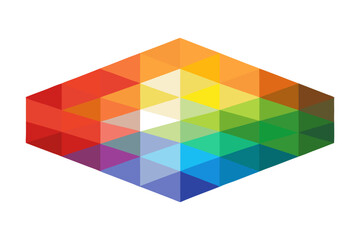 Vibrant geometric color palette with a spectrum of hues, ideal for modern design, branding, and creative projects, offering visual harmony and dynamic appeal
