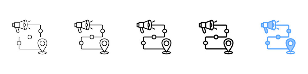 Marketing Roadmap Icon Different Style Outline Collection Set 