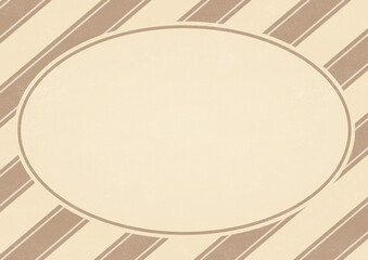 ストライプ背景のフレーム_ブラウン
