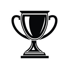 A black and white illustration of a trophy, symbolizing achievement and victory