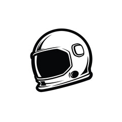 Fototapeta premium Vintage Astronaut Helmet Illustration Space Exploration Graphic Design
