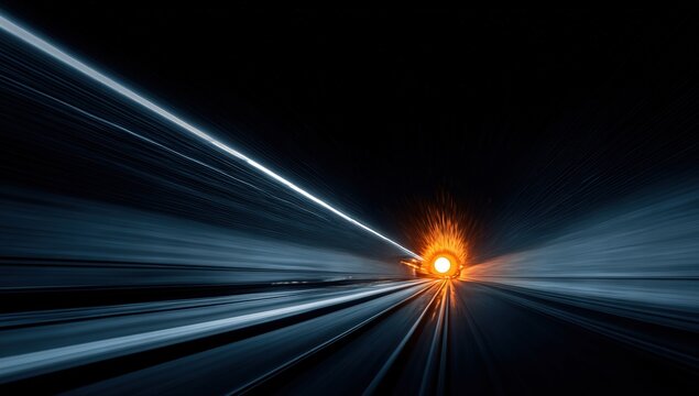 Abstract tunnel vista with streaks of light