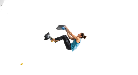 Female Rock Climber on Indoor Wall