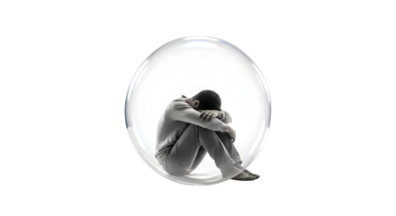 Man Isolated in Protective Bubble