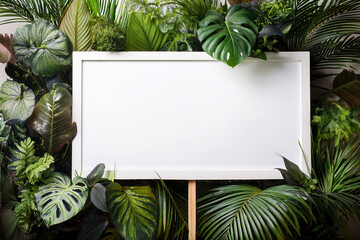 frame with palm tree