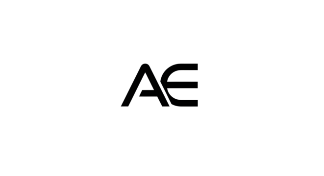 AE Monogram Logo Isolated on White