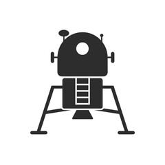 Sleek spacecraft lander icon, symbolizing humanity's ambition for planetary exploration and the intricate technology of space travel © Nasima