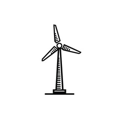 Fototapeta premium Wind Turbine Illustration Clean Energy Generation Icon