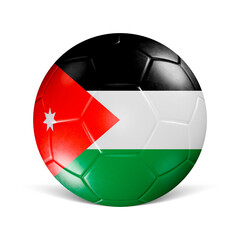 Soccer ball with Jordan flag 3d render front view