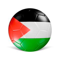 Soccer ball with Palestine flag 3d render front view