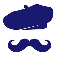French artist, mustache man icon isolated on white background. Vector art. Eps 10. Vector illustration.