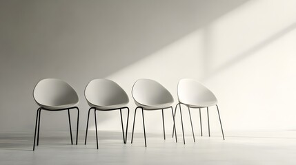 Modern Minimalist White Chairs Interior Design Scene