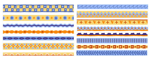 Vector set of linear frames and borders - abstract design elements for decoration or logo design templates in modern minimalist style with copy space for text, boho summer style © venimo