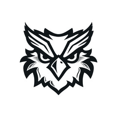 Obraz premium Fierce Owl Head Logo Design Vector Illustration