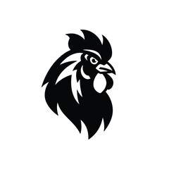 Rooster Head Silhouette Bold Poultry Symbol