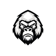 Intense Gorilla Face Illustration Powerful Symbol for Strength and Determination