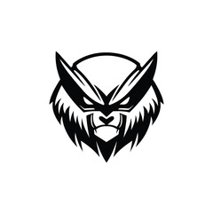 Obraz premium Fierce Wolf Mascot Logo Vector Illustration - A Powerful and Aggressive Animal Emblem for Gaming Teams and Brands