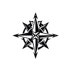 Obraz premium Geometric Compass Rose A Nautical Emblem of Direction and Exploration