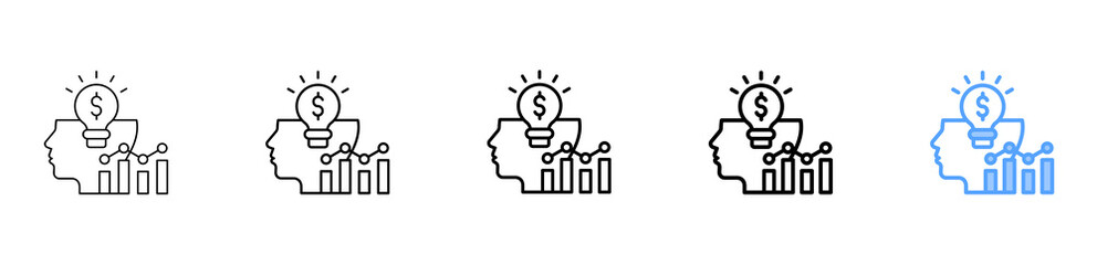 Business Intelligence Icon Different Style Outline Collection Set 