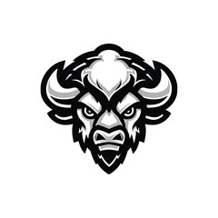 Powerful Bison Mascot Logo Design for Sports Teams and Brands