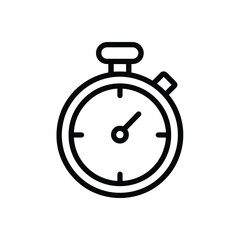 Simple stopwatch illustration icon, measuring time precisely for quick actions and efficiency