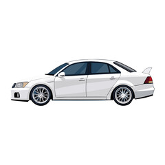 Fototapeta premium New silver sport car model isolated on a white background