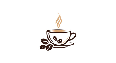 Elegant Coffee Cup Illustration Showcasing Warmth and Aroma Depicting Freshness