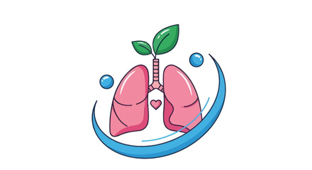 Illustration depicting lungs with sprouting leaves, symbolizing respiratory health and well being