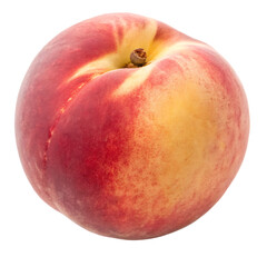 A whole nectarine fruit isolated on a transparent background