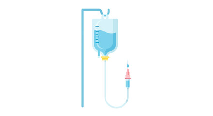 Illustration of intravenous drip providing treatment, symbol of care and medical treatment, for
