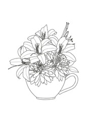 Abstract floral background. Coloring page for adults and children.