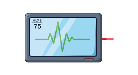 Electrocardiogram screen displaying patient's heart rate and vital signs information