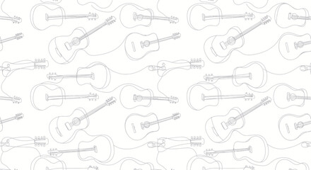 Elegant guitar contours flowing harmoniously across a pristine backdrop creating an artistic