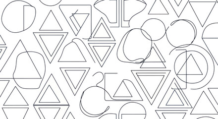 Geometric Harmony: A Seamless Pattern of Triangles and Organic Shapes in Minimalist Design
