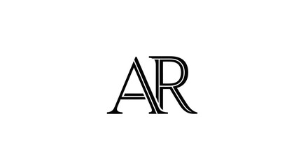 Elegant monogram design featuring intertwined letters A and R in a linear style