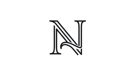 Elegant Letter N Logo Design Showcasing Refined Typography and Aesthetic Composition