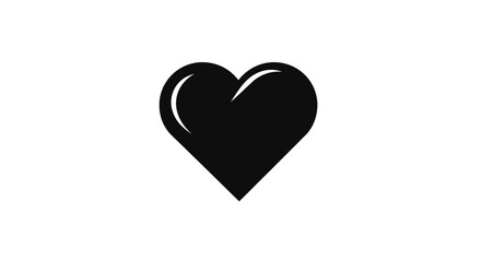 Monochromatic heart symbol against a clean white backdrop represents affections and emotions