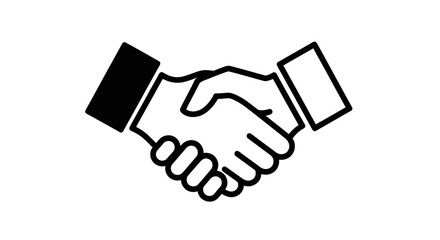 Naklejka premium Stylized handshake symbolizing agreements and collaborations in business dealings