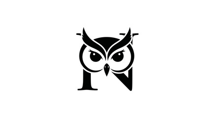 Striking owl logo formed from letters PN showcasing minimalist design approach