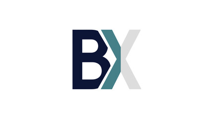 Abstract BX Logo design with overlapping elements provides a professional brand identity concept
