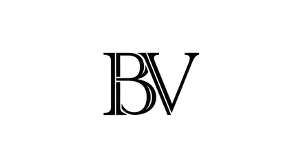 Elegant typographic logo design featuring the letters 'B' and 'V' intertwined artfully for branding