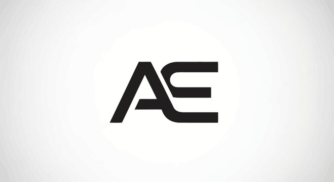 Elegant intertwined monogram logo featuring 'A' and 'E' in a contemporary design