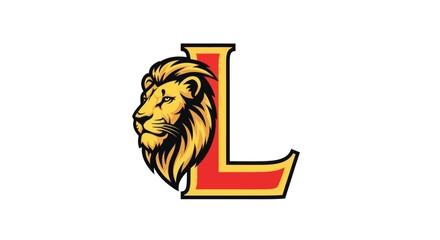Lion's letterhead design featuring regal lion's head with the letter L for branding