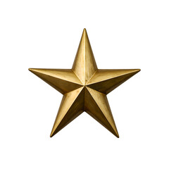 Obraz premium Shiny brass Christmas star ornament flawlessly symmetrical isolated on a clean white background Perfect for holiday designs, isolated